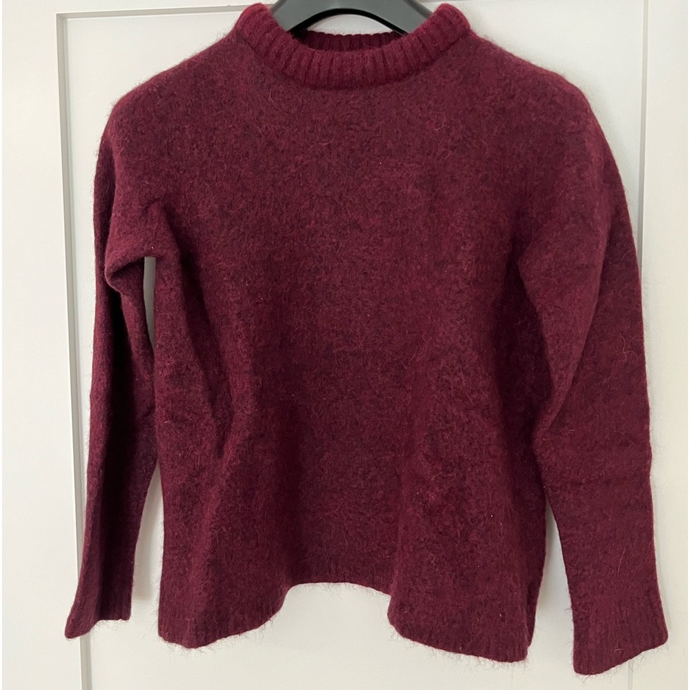 Jenni Kayne Puffy Neck Sweater  Size M Wine Color